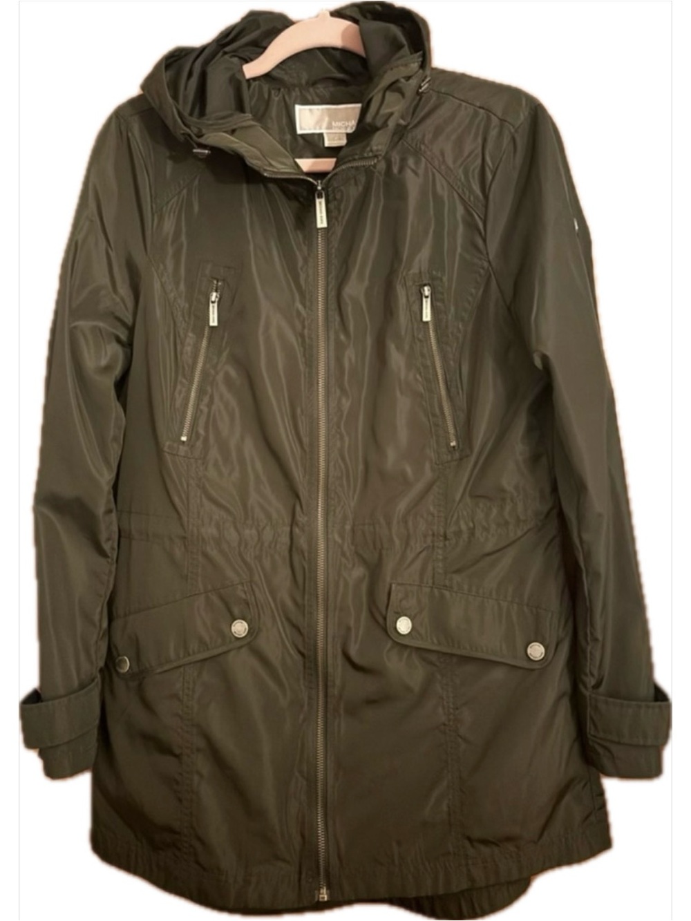 MICHAEL Michael Kors Olive Green Hooded Utility Jacket